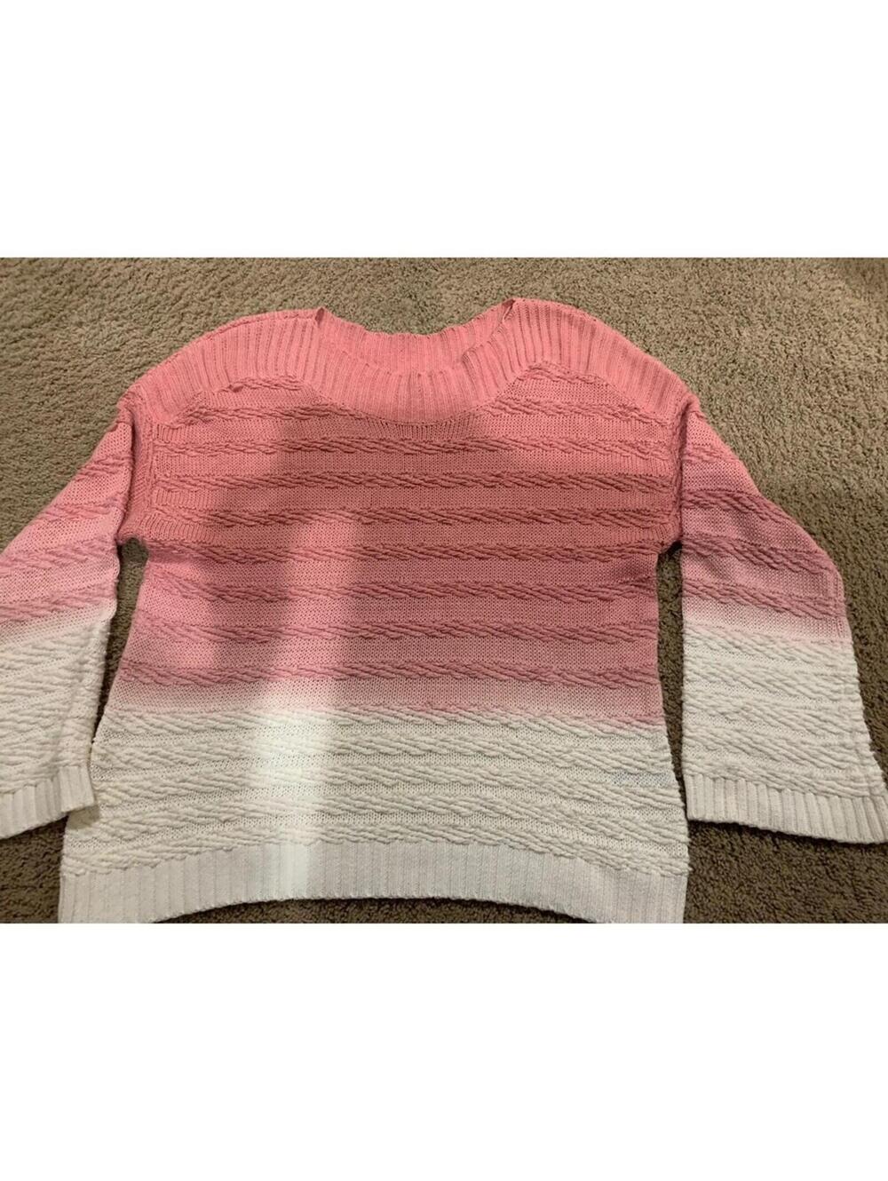 NWOT Women's INC International Concepts Ombre sweater white/pink XL relaxed knit